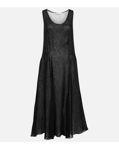 The Row Calliope Cotton Midi Dress - Black