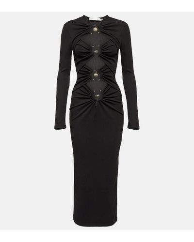 Christopher Esber Embellished Cutout Jersey Midi Dress - Black