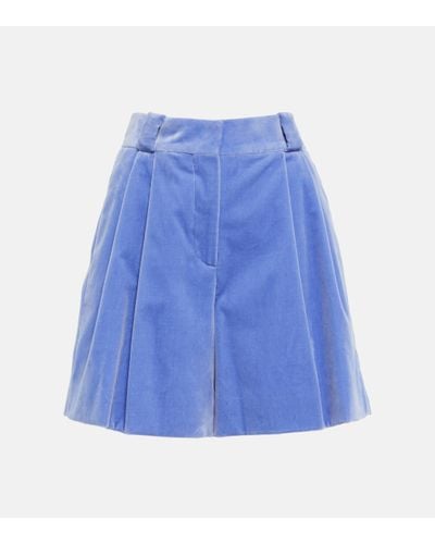 Blazé Milano Fell Velvet Shorts - Blue