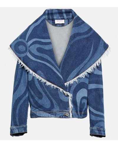 Emilio Pucci Giacca Marmo di jeans - Blu