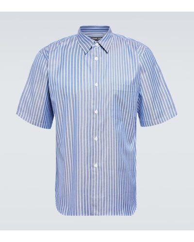 Comme des Garçons Striped Cotton Shirt - Blue