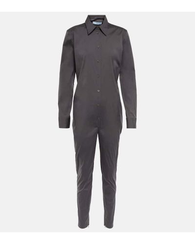 Prada Jumpsuit aus einem Baumwollgemisch - Grau