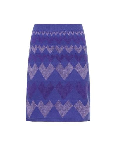 Diane von Furstenberg Minigonna Ariella in jacquard di misto lana - Viola