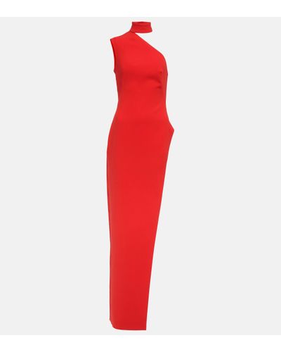 Monot Robe longue à coupe asymétrique - Rouge
