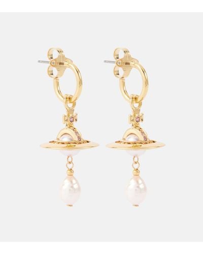 Vivienne Westwood Boucles d'oreilles Aleksa a ornements - Blanc