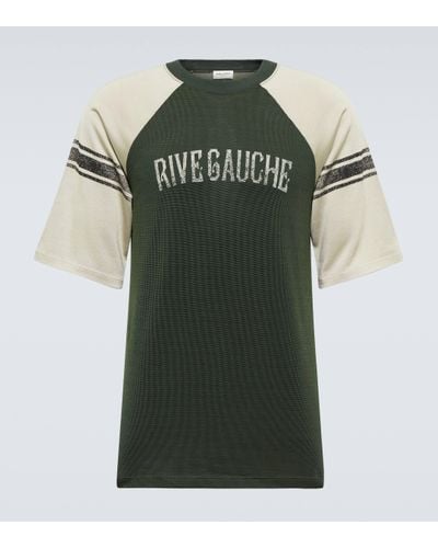 Saint Laurent Rive Gauche Jersey T-shirt - Green