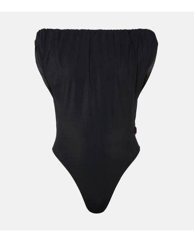 Jacquemus Off-shoulder Swimsuit - Black