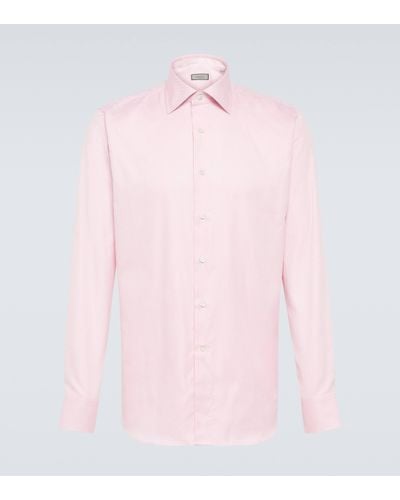 Canali Cotton Poplin Shirt - Pink