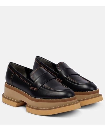 Robert Clergerie Plateau-Loafers Banel aus Leder - Schwarz