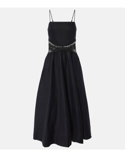 Jonathan Simkhai Malena Linen-blend Midi Dress - Black