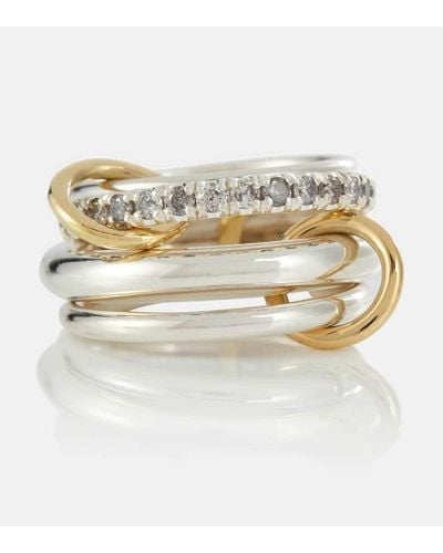 Spinelli Kilcollin Anillo Janssen SG Gris de plata de ley con diamantes y conectores de oro amarillo y rosa - Metálico