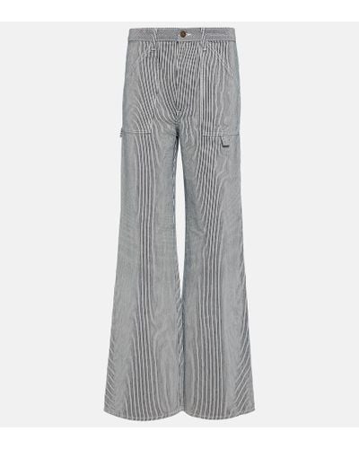 Nili Lotan Quentin Striped High-rise Jeans - Gray