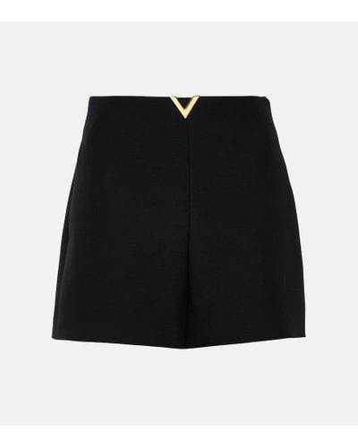 Valentino Shorts de Crepe Couture - Negro