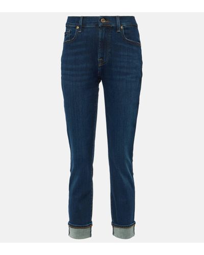 7 For All Mankind High-rise Skinny Jeans - Blue