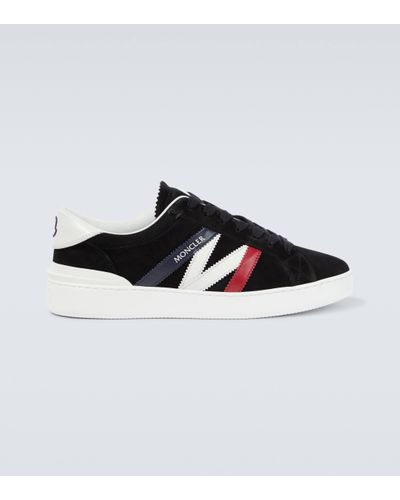 Moncler Navy Calf Suede Trainers - Black