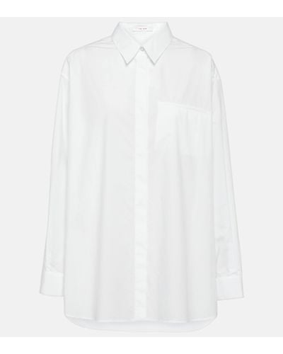 The Row Eleni Cotton Poplin Shirt - White