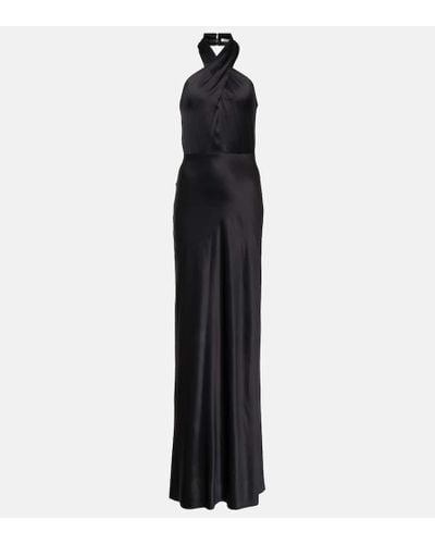 Veronica Beard Alberta Silk-blend Maxi Gown - Black