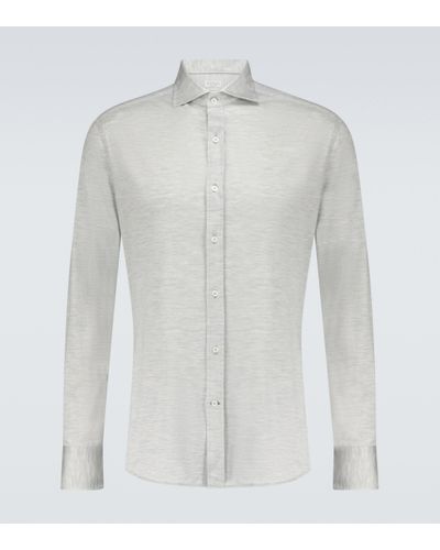Brunello Cucinelli Silk And Cotton-blend Shirt - White