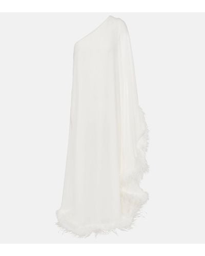 RIXO London Bridal Liza Feather-trimmed Maxi Dress - White