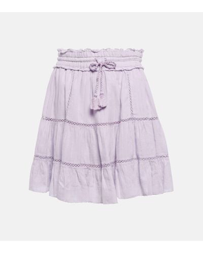 Isabel Marant Mini-jupe Lioline en coton et lin melanges - Violet