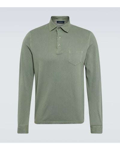 Thom Sweeney Cotton Pique Polo Shirt - Green