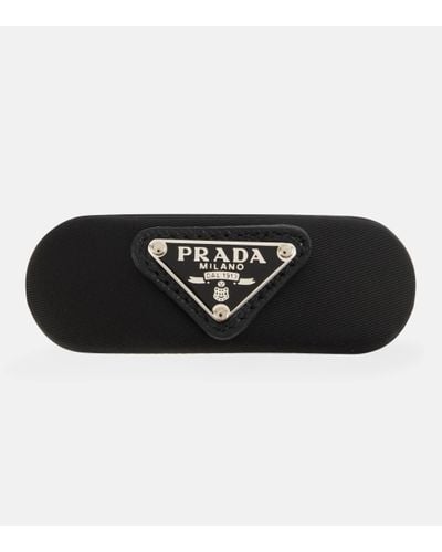 Prada Re-nylon Logo-plaque Hair Clip - Black