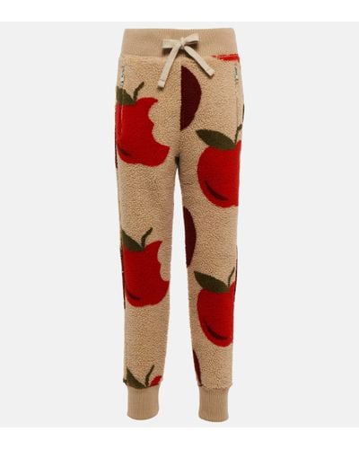 JW Anderson Printed Fleece Joggers - Red