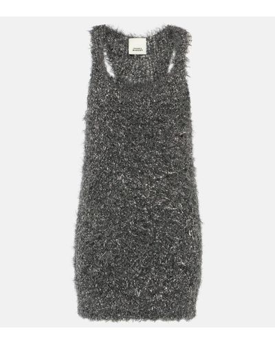 Isabel Marant Windy Metallic Knit Minidress - Grey