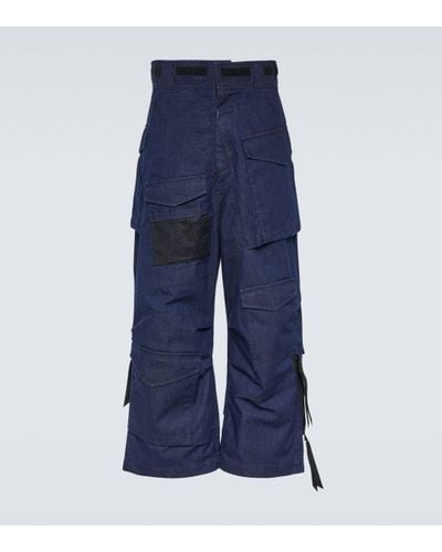 Junya Watanabe Deconstructed Denim Cargo Trousers - Blue