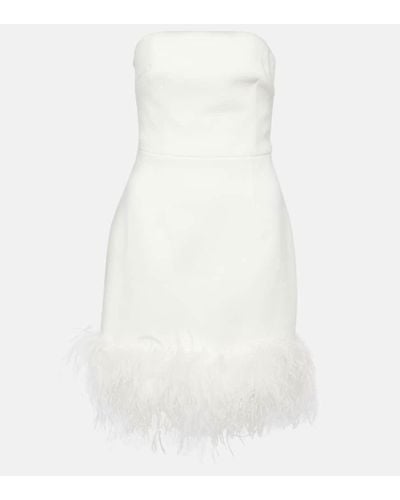 Rebecca Vallance Bridal Evelyn Feather-trimmed Minidress - White