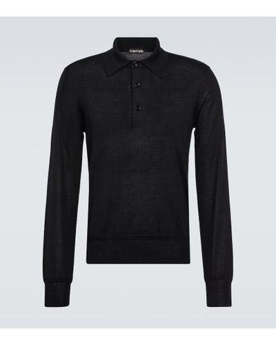 Tom Ford Cashmere And Silk Polo Sweater - Black