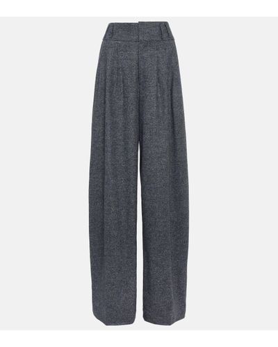 Altuzarra Tyr High-rise Wool-blend Wide-leg Trousers - Grey