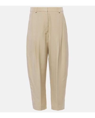 Stella McCartney Iconic High-rise Cropped Pants - Natural