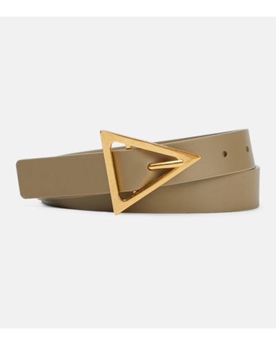 Bottega Veneta Triangle Leather Belt - Natural