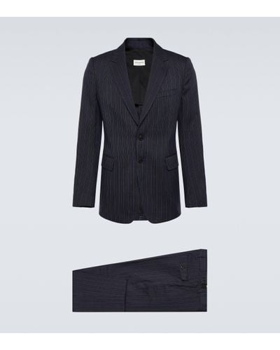 Dries Van Noten Pinstripe Cotton-blend Suit - Blue