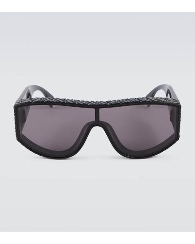 Fendi Lab Embossed Shield Sunglasses - Gray