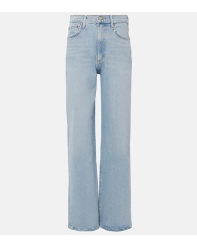 Agolde Mid-Rise Straight Jeans Harper - Blau