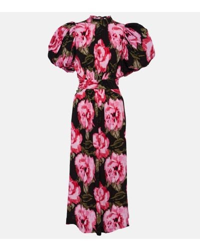 ROTATE BIRGER CHRISTENSEN Floral-print Puff-sleeve Woven Maxi Dress - Multicolour