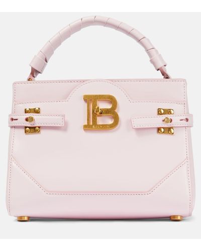 Balmain B-buzz 22 Leather Tote Bag - Pink