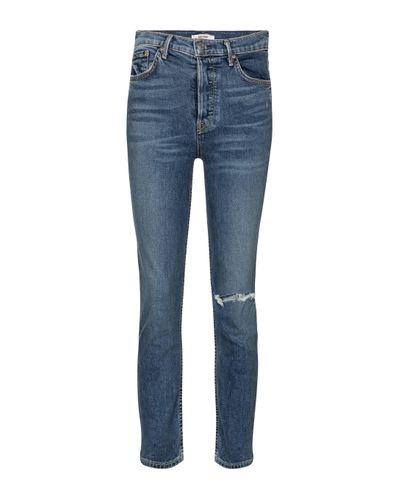 GRLFRND Jeans skinny Reed a vita alta cropped - Blu