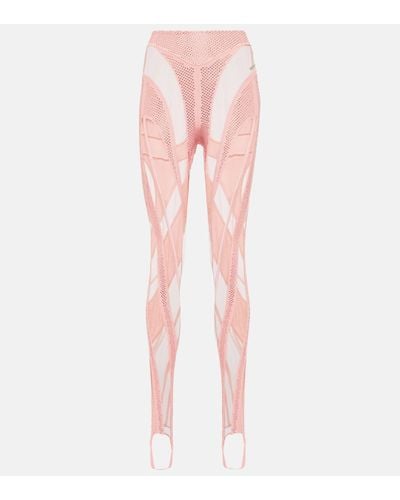Mugler Panelled Stirrup leggings - Pink