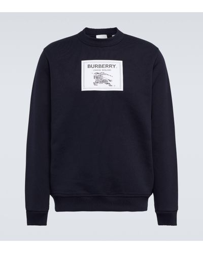 Burberry Logo-appliquéd Cotton-jersey Sweatshirt - Black