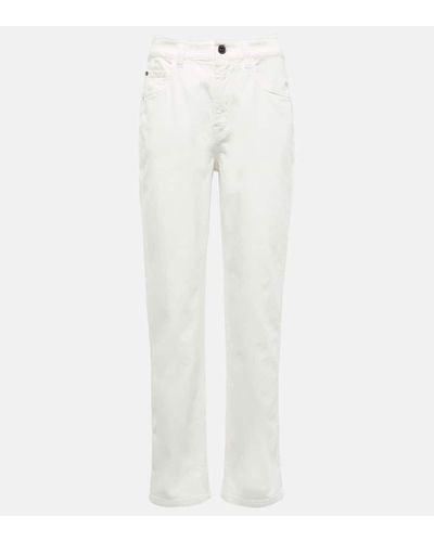 Brunello Cucinelli Jeans ajustados de tiro alto - Blanco