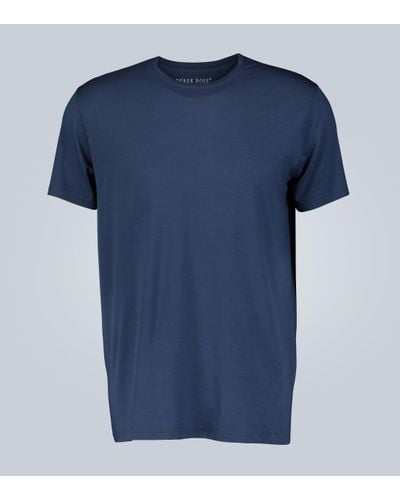 Derek Rose T-Shirt Basel aus Stretch-Jersey - Blau