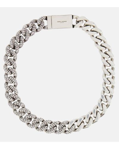Saint Laurent Curb Chain Necklace - Metallic