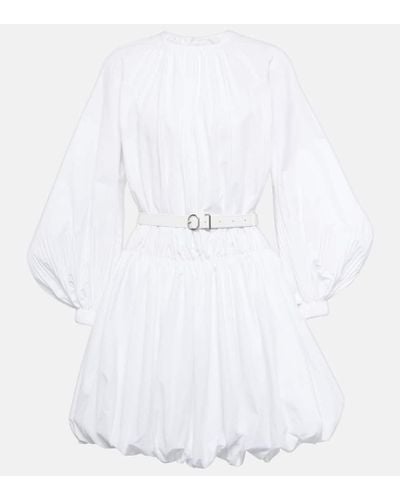 Jil Sander Vestido corto en popelin de algodon - Blanco