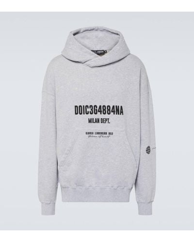 Dolce & Gabbana Bedrucktes Sweatshirt aus Baumwolle - Grau