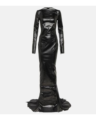 Rick Owens Vestido de fiesta con panel de seda - Negro
