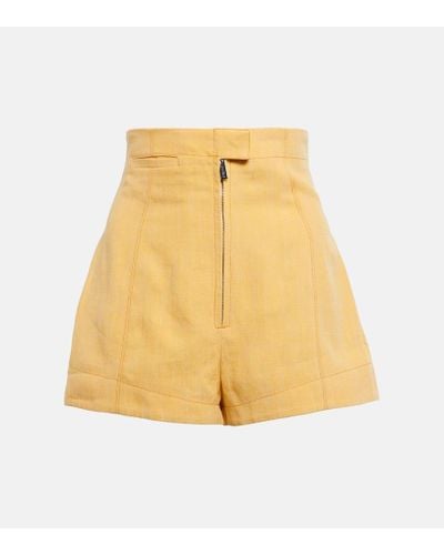 Jacquemus Le Short Areia High-rise Linen-blend Shorts - Yellow