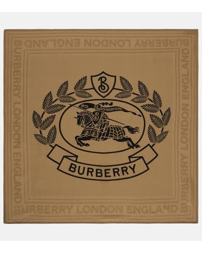 Burberry Foulard imprime en soie - Métallisé
